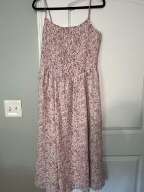 NWT American Eagle Purple Floral Bella Midi Dress - Size Large
